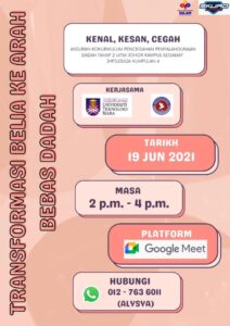 TRANSFORMASI BELIA KE ARAH BEBAS DADAH – Kenal, Kesan, Cegah